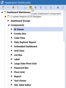 Dashboard Maintenance Units click Create Dashboard Component Click Create Dashboard Component